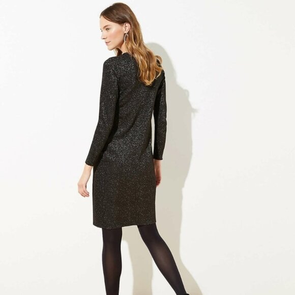 LOFT PETITE SHIMMER MOCK NECK SWEATER DRESS - Picture 3 of 4